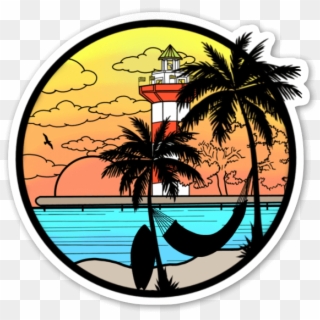 Hilton Head Island, Sc Lighthouse Sticker - Tree Clip Art Black, HD Png Download