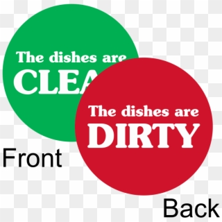 Dishes Dirty / Clean 2-sided Magnetic Status Labels - Circle, HD Png Download