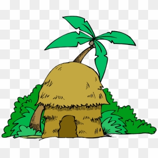 Cartoon Jungle Tree - Cartoon Hut, HD Png Download