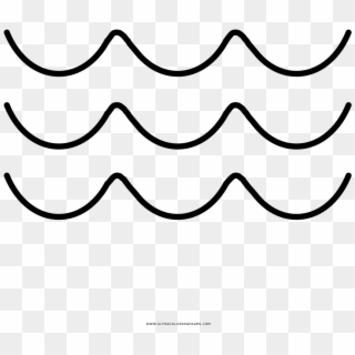 Sea Waves Coloring Page - Line Art, HD Png Download