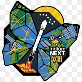 Spacex The Mission Patch Of The Iridium Next 8 Mission - Spacex Iridium 8, HD Png Download