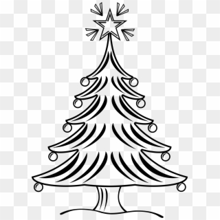 Big Image Png - X Mas Tree Clipart Black And White, Transparent Png