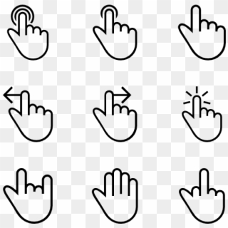 Hawcons Gestures Stroke - Hand App Gesture Png, Transparent Png
