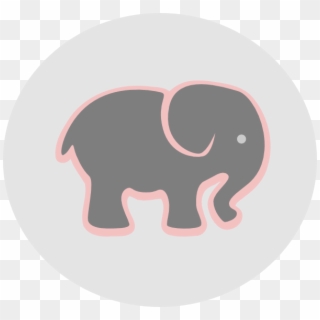Elephant With Pink In Circle Png, Transparent Png