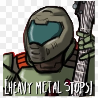 Doomguy Sticker - Doom Heavy Metal Stops, HD Png Download