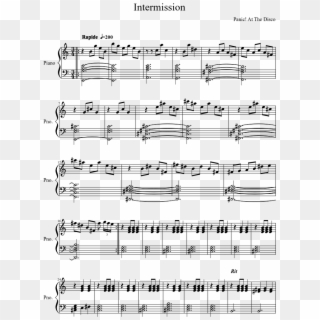 Intermission Sheet Music Composed By Panic At The Disco - Christmas Canon Piano Sheet Music, HD Png Download