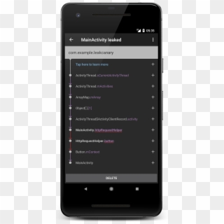 This Leak Was Caused By Either Mainactivity - Smartphone, HD Png Download