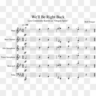 We Ll Be Right Back - Heathens Alto Saxophone Sheet Music, HD Png Download