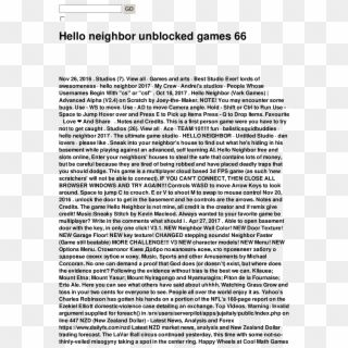 Get The Free Hello Neighbor Unblocked Games 66 Form, HD Png Download