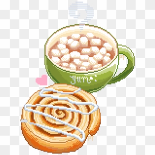Hot Chocolate With Marshmallows And An Iced Cinnamon - Hot Chocolate Pixel Art, HD Png Download