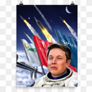 Elon Musk Poster Space X Tesla Solar City Hyperloop - Elon Musk Plakat, HD Png Download