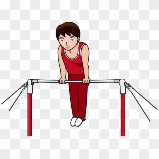 Gymnastics Clipart Gymnastics Skill - Parallel Bar Gymnastics Cartoon, HD Png Download
