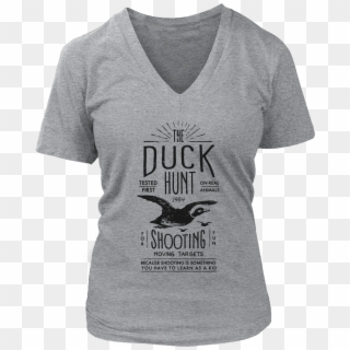 Duck Hunt Shirt - Coffee V Neck T Shirts, HD Png Download
