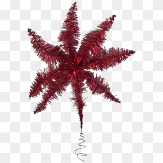 Vintage Red Tinsel Star Christmas Tree Topper - Illustration, HD Png Download