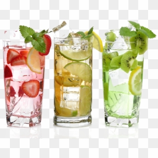 Ice Drink Transparent Png - Glass Of Flavoured Water, Png Download