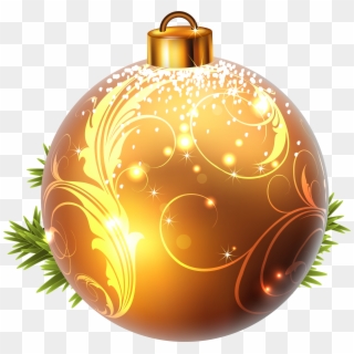 Yellow Christmas Ball Png Clipart Image - Christmas Tree Ball Png, Transparent Png