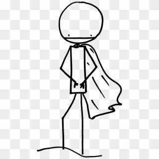 Stick Man With Cape - Stick Figure With A Cape, HD Png Download