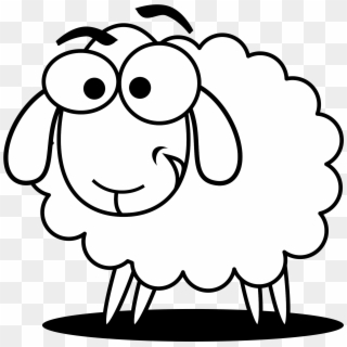 Lamb Clipart Scared - Sheep Black And White Clip Art, HD Png Download