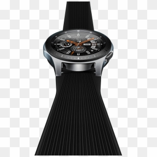 46mm Silver Galaxy Watch Model In Black Viewed From - Watch 46mm Samsung Galaxy Watch, HD Png Download