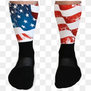 Distressed Flag Patriotic Athletic Or Compression Socks - Hockey Sock, HD Png Download