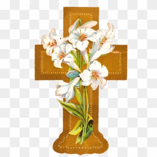 Svg Free Download Cross With Roses Clipart - Cross With Flowers Png, Transparent Png