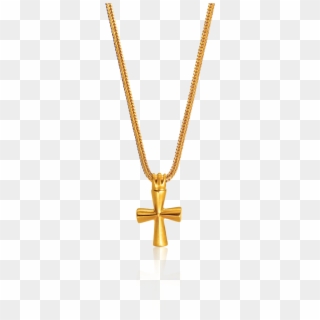 Cross Pendant In 18kt Yellow Gold - Locket, HD Png Download