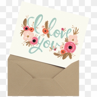 Beautiful Floral I Love You Wedding Anniversary Card - Cartoon, HD Png Download