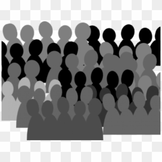 Silhouettes Clipart Small Crowd - Crowd Of Animated People, HD Png Download
