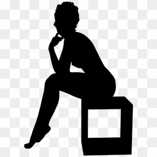 This Free Icons Png Design Of Woman Sitting On A Box, Transparent Png