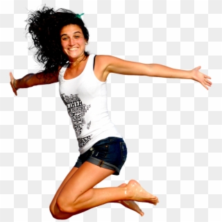 Girljumping - Happy Woman Jumping Png, Transparent Png