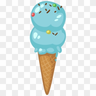 Popsicle Clipart Icecream - Blue Ice Cream Cone Clip Art, HD Png Download