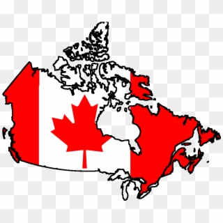 Canada Contour-flag - Canadian Flag On Canada, HD Png Download