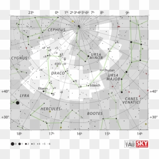 Draco The Dragon - Draco Constellation Star Chart, HD Png Download