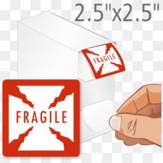 Fragile Shipping Labels In Dispenser Box - Label, HD Png Download