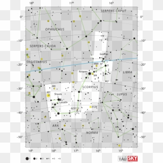 Map Of The Scorpius Constellation - Ara Constellation Main Stars, HD Png Download