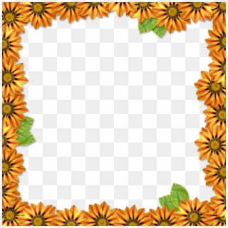 Orange Floral Border Png High Quality Image - Portable Network Graphics, Transparent Png