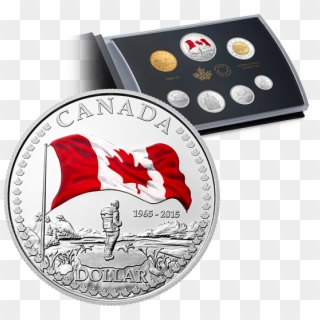 Pure Silver Proof Set With Colour - Canada 150 Anniversary Flag, HD Png Download