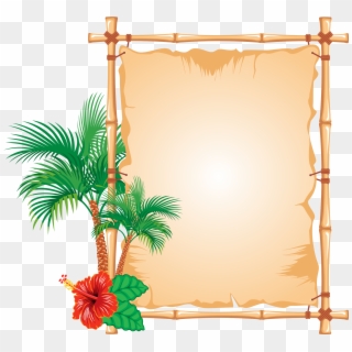 Bamboo Border Design Png - Hawaiian Frame, Transparent Png