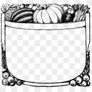 28 Collection Of Vegetarian Clipart Black And White - Free Thanksgiving Borders And Frames Black And White, HD Png Download