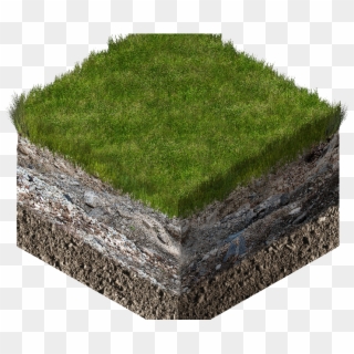 3d Isometric Soil And Grass Cube Cross Section Stock - Soil 3d, HD Png Download