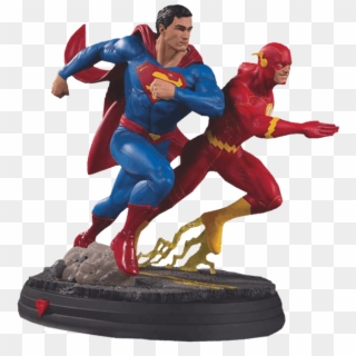 The Flash Dc Gallery 10” Dc Collectibles Statue - Superman Vs Flash Statue, HD Png Download