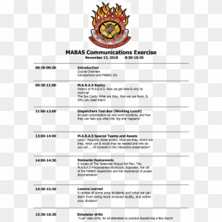 Macomb 2018 Exercise Agenda - Mabas, HD Png Download