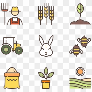 Linear Color Farming Elements - Agriculture Free Icon, HD Png Download