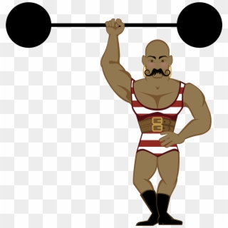Muscle Man Baseball Man Clipart Black And White - Strong Man From Circus, HD Png Download