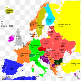 An Awesome Map Of The Last Time Each European Country - European Countries, HD Png Download