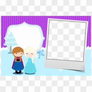 Convite Com Foto Frozen Cute Roxo E Azul - Convite Frozen Crianca, HD Png Download