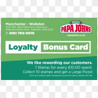 Papa Johns Loyalty Cards - Papa Johns Pizza, HD Png Download