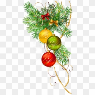 Free Png Three Christmas Balls With Pine Branch Png - Christmas Decor Vector Png, Transparent Png