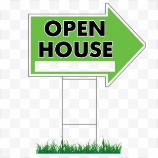 16 X 24 Open House Directional Arrow Signs & Stakes - Green Open House Signs, HD Png Download