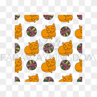 Cat And Wool Animal Seamless Pattern Vector Illustration - Cartoon, HD Png Download